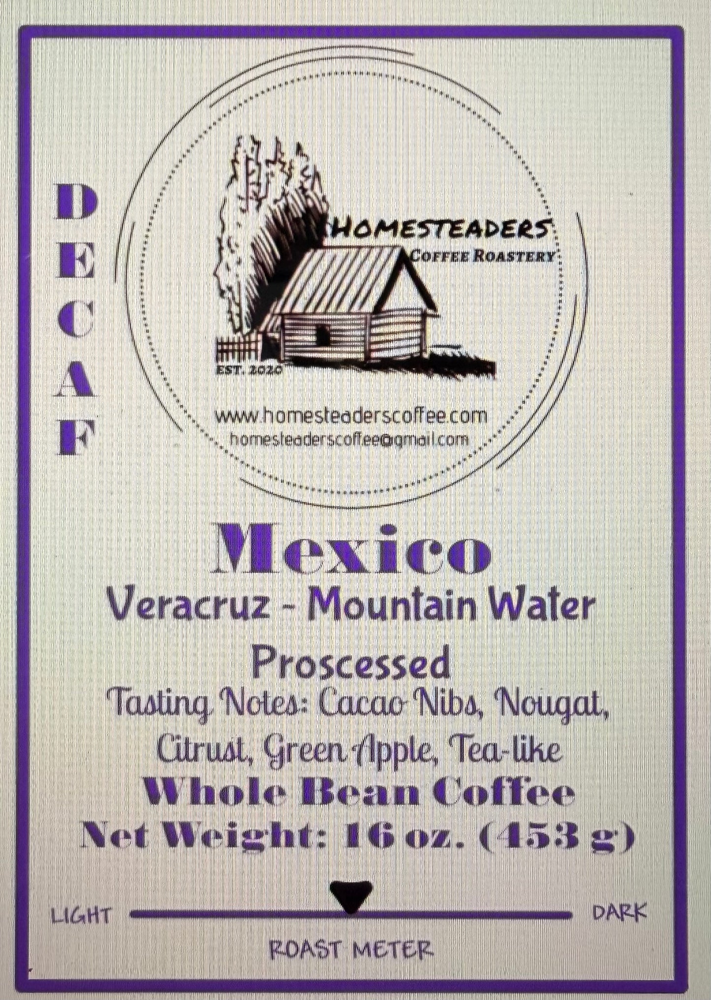 ORGANIC DECAF Mexico ~ Veracruz